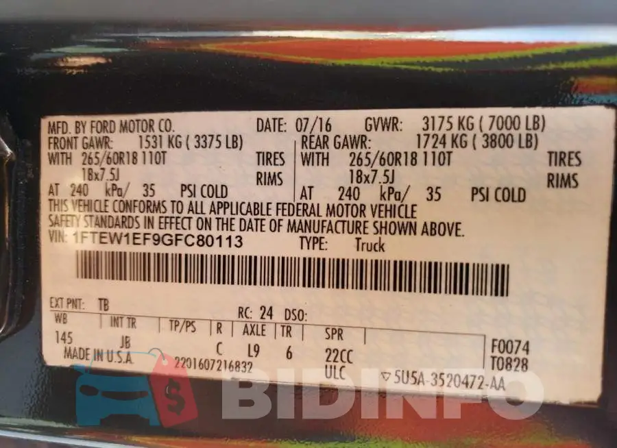 1FTEW1EF9GFC80113 Photo# 12
