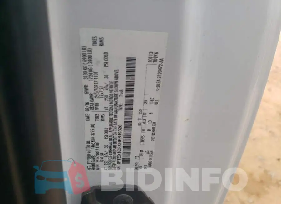 1FTEX1CFXGFB19320 Photo# 12