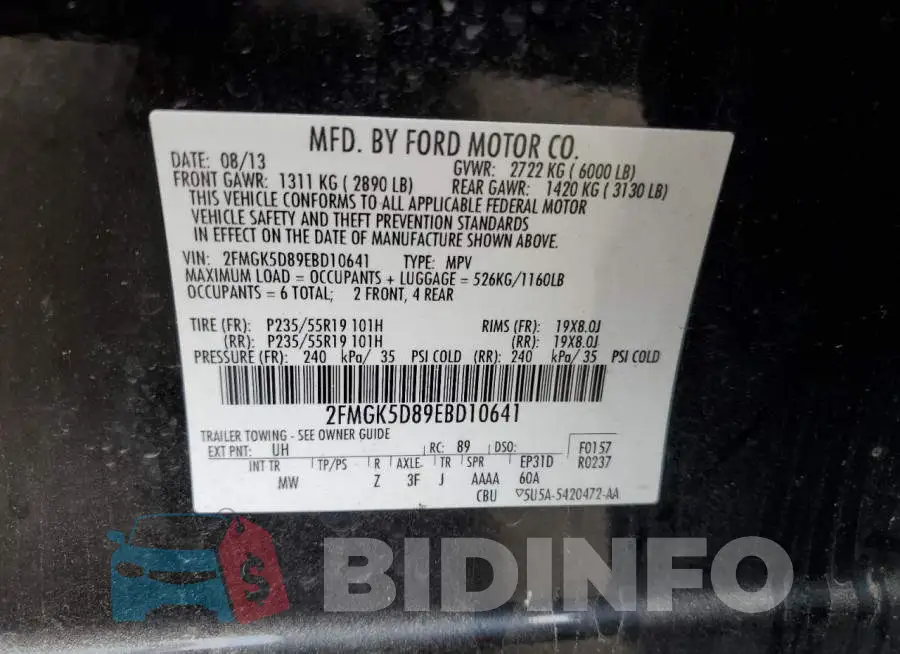 2FMGK5D89EBD10641 Photo# 13