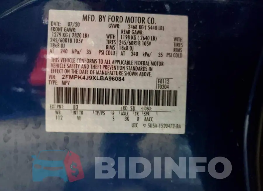 2FMPK4J9XLBA96084 Photo# 14