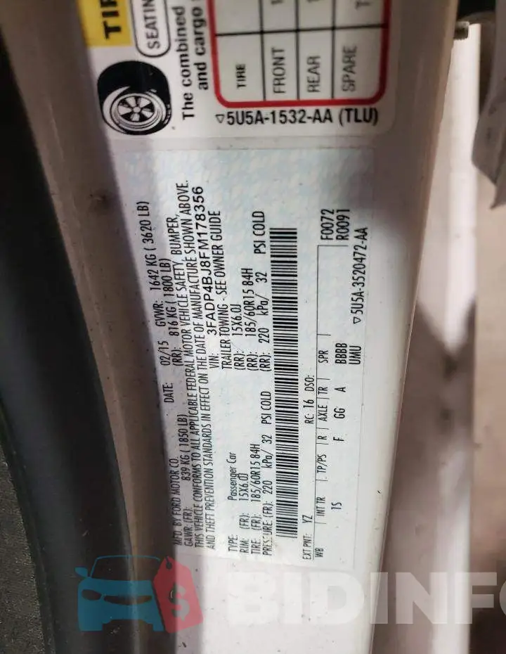 3FADP4BJ8FM178356 Photo# 12