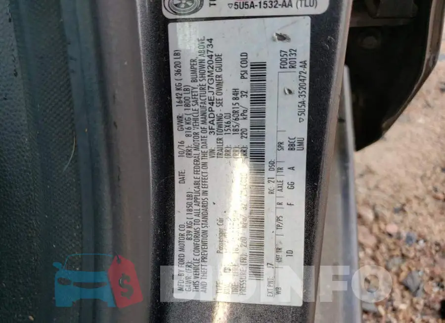 3FADP4EJ7GM204734 Photo# 12