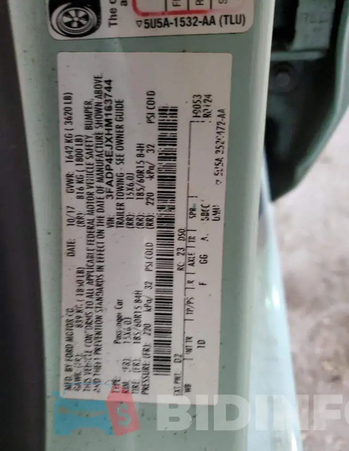 3FADP4EJXHM163744 Photo# 12
