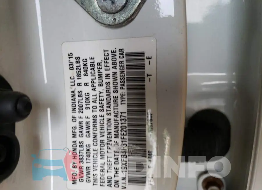 19XFB4F31FE201371 Photo# 12