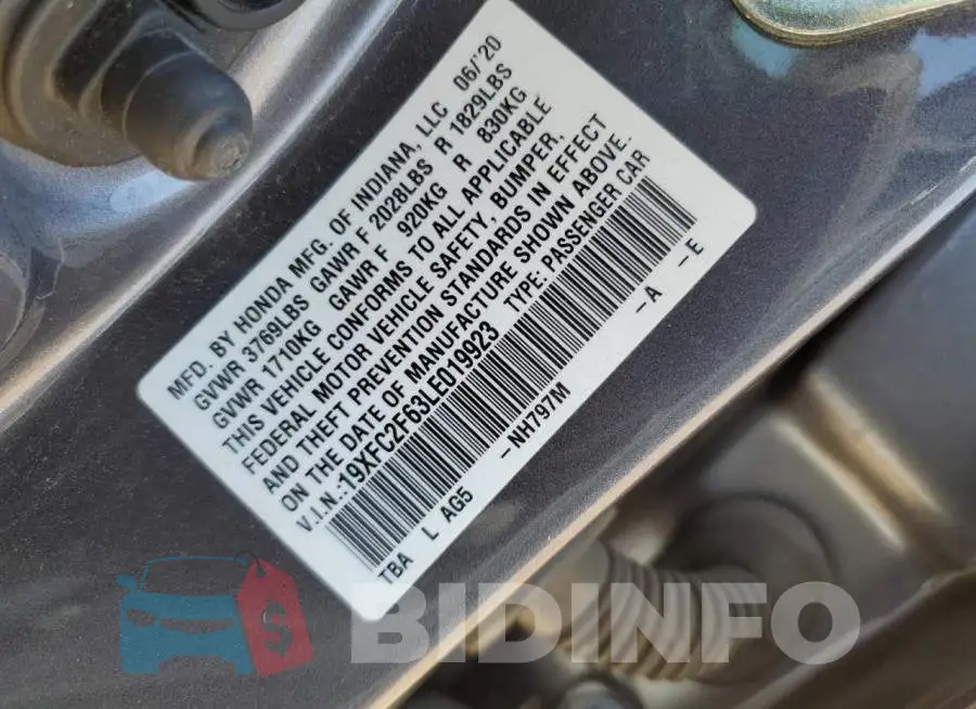19XFC2F63LE019923 Photo# 12
