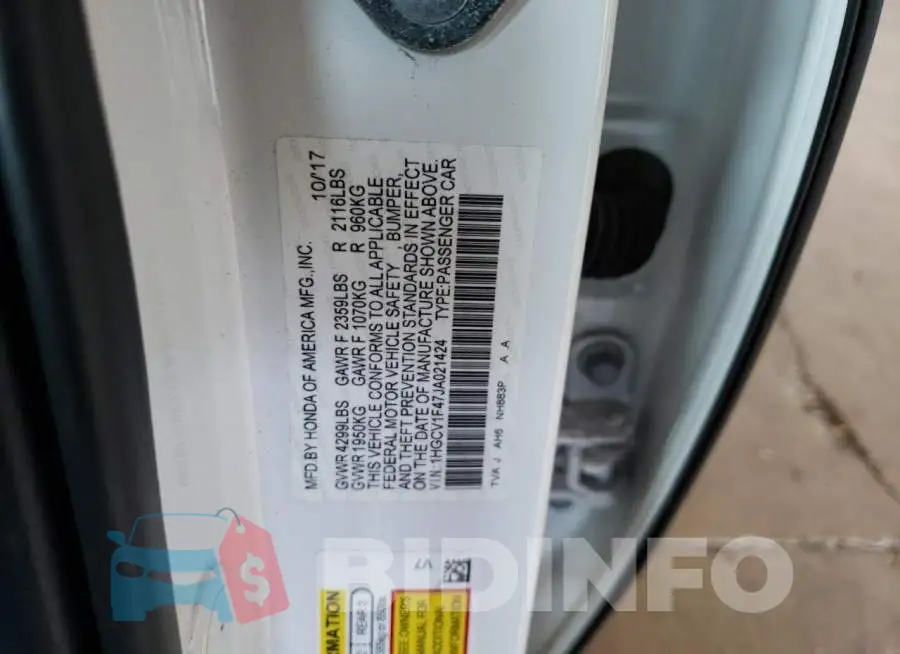 1HGCV1F47JA021424 Photo# 12