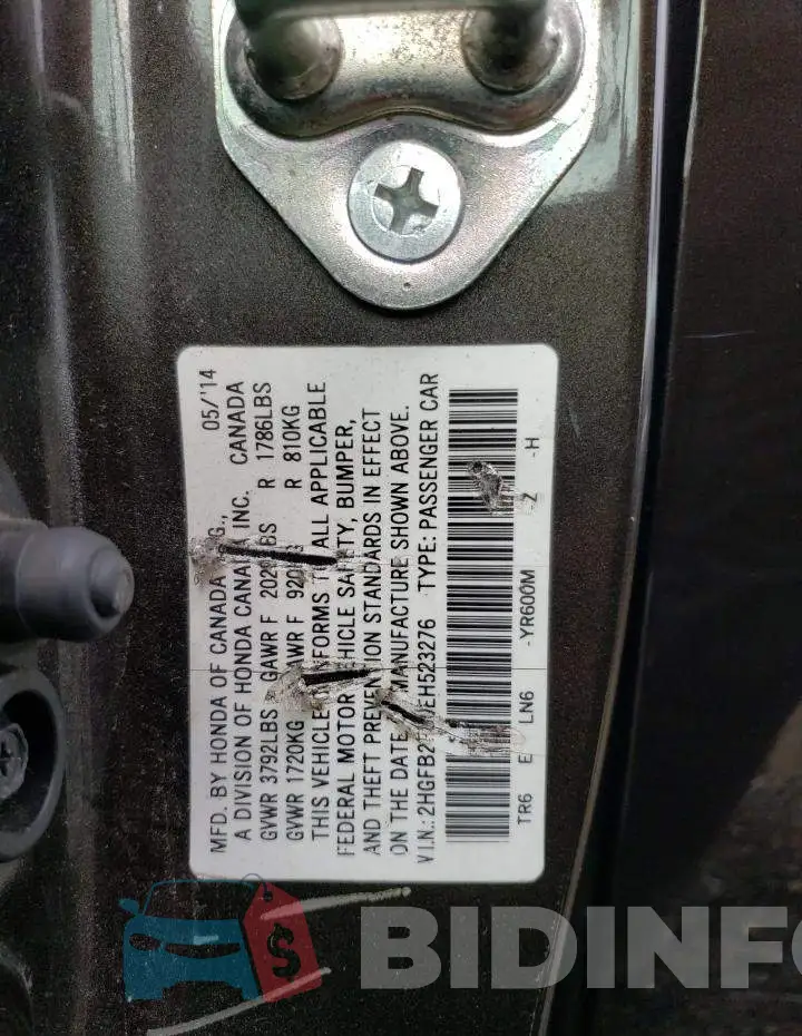 2HGFB2F80EH523276 Photo# 13
