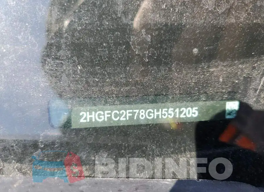 2HGFC2F78GH551205 Photo# 12