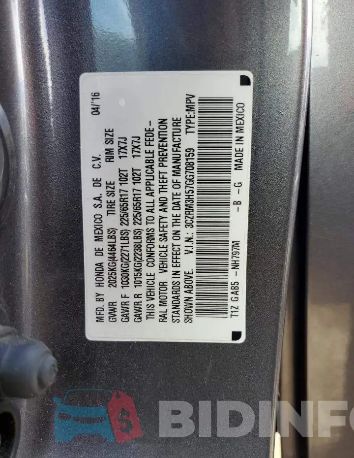 3CZRM3H57GG708159 Photo# 12