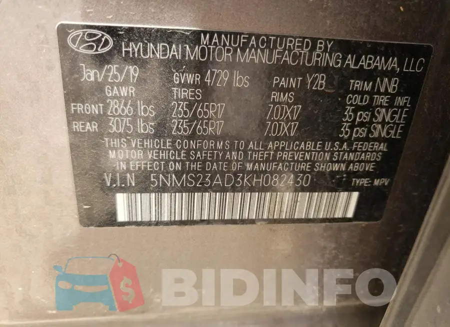 5NMS23AD3KH082430 Photo# 12