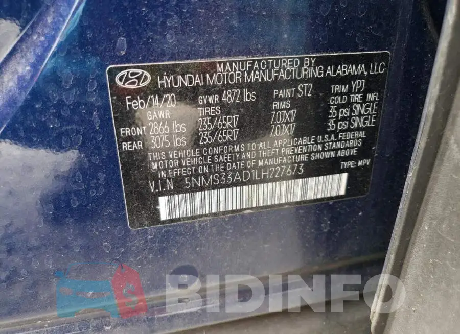 5NMS33AD1LH227673 Photo# 13