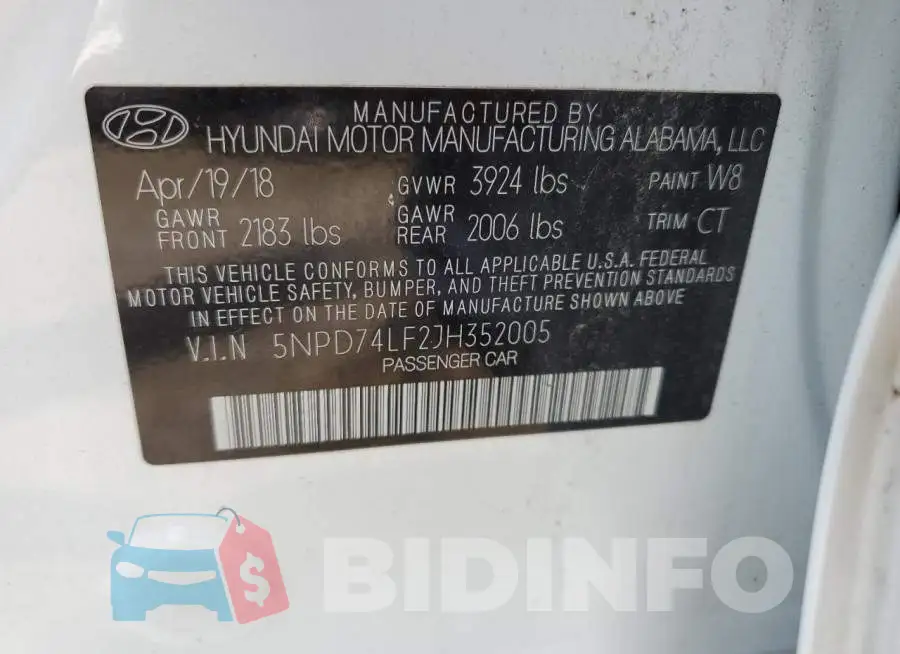 5NPD74LF2JH352005 Photo# 12