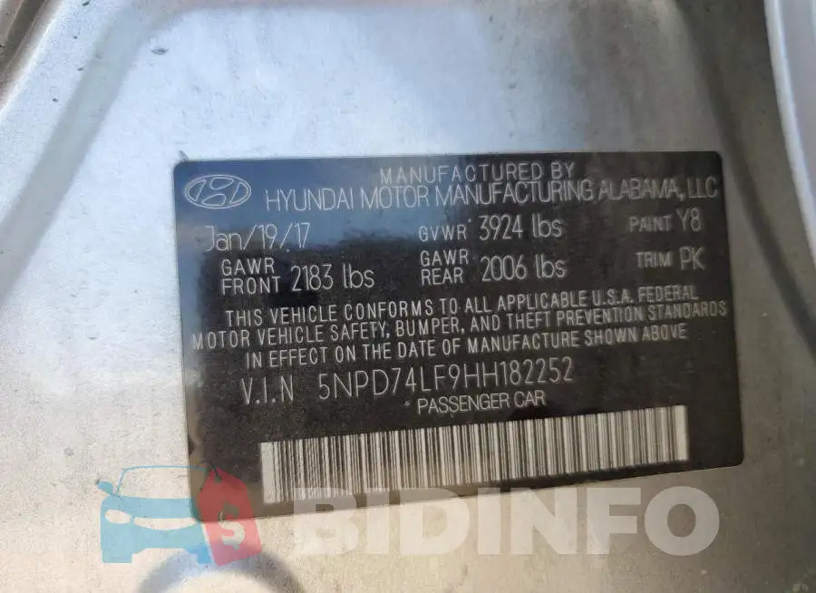 5NPD74LF9HH182252 Photo# 12