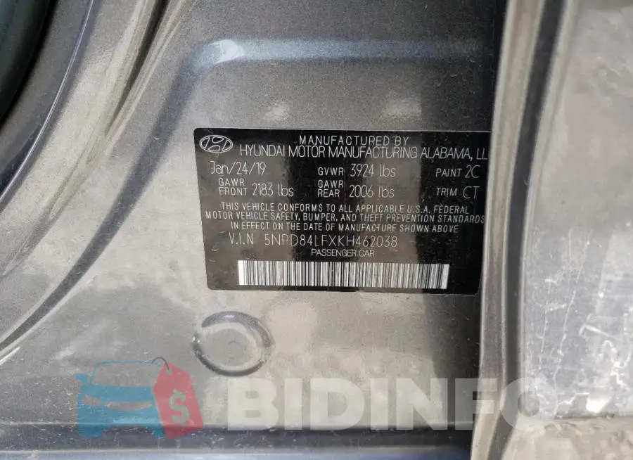 5NPD84LFXKH462038 Photo# 13