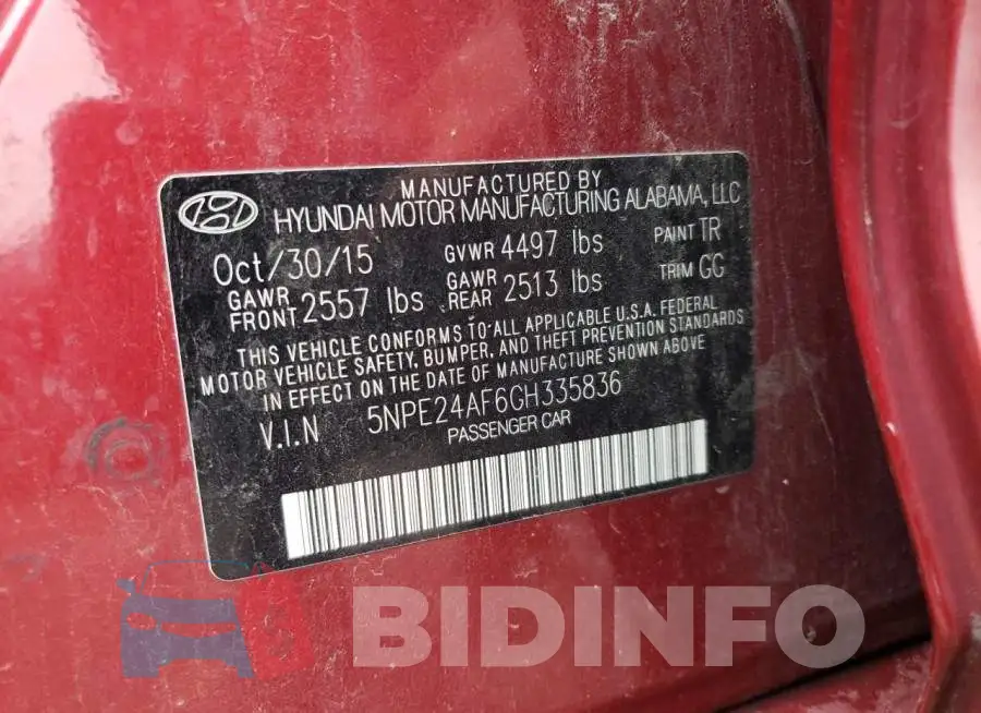 5NPE24AF6GH335836 Photo# 12