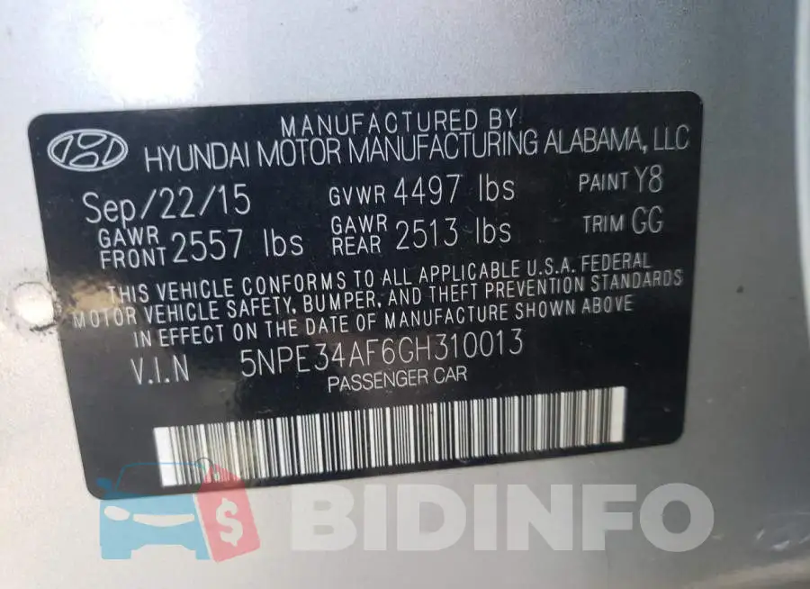 5NPE34AF6GH310013 Photo# 10