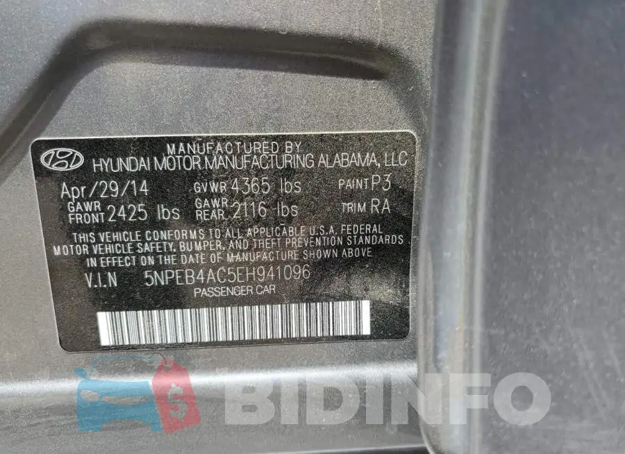 5NPEB4AC5EH941096 Photo# 12
