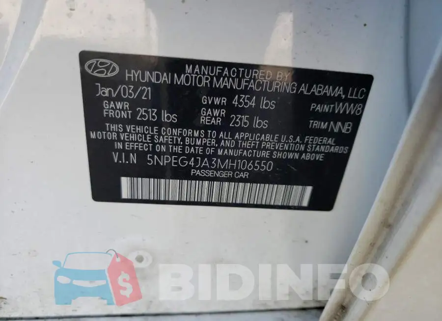 5NPEG4JA3MH106550 Photo# 12
