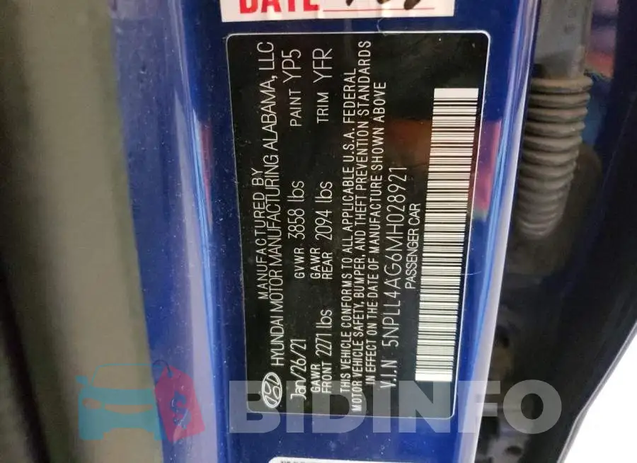 5NPLL4AG6MH028921 Photo# 12