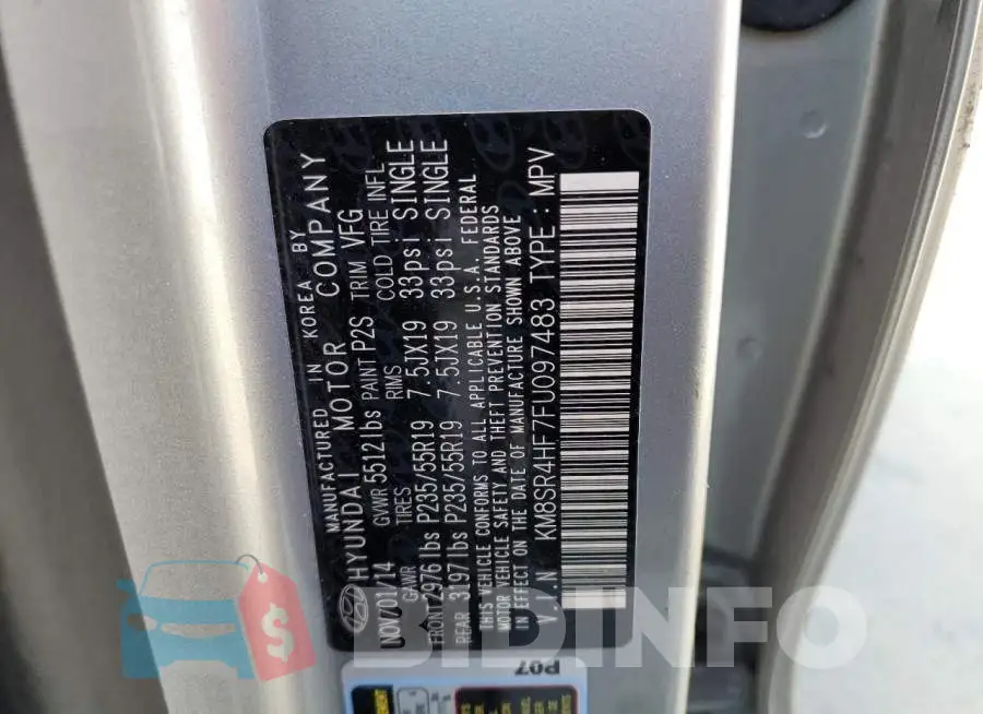 KM8SR4HF7FU097483 Photo# 14