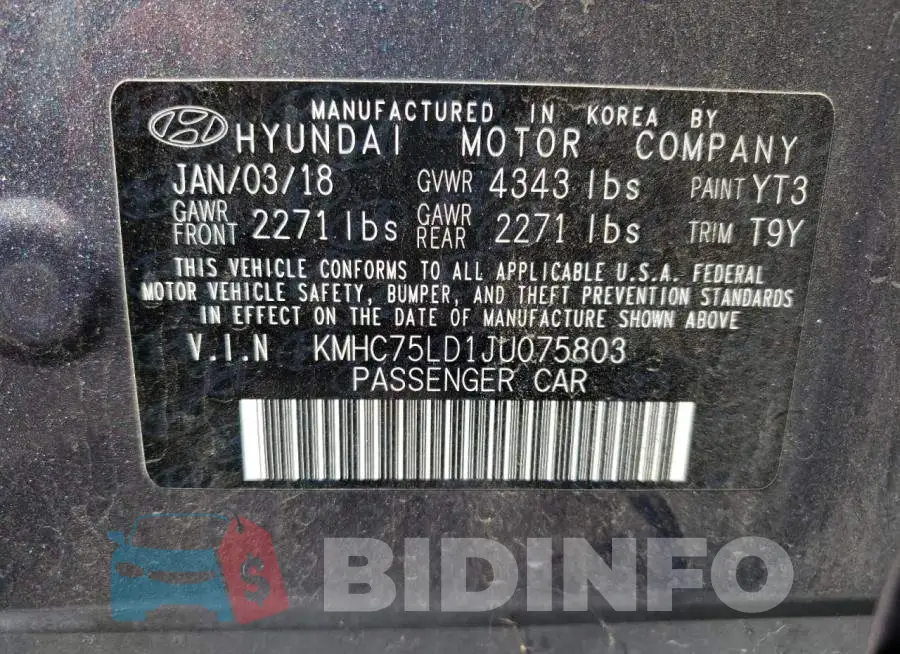 KMHC75LD1JU075803 Photo# 12