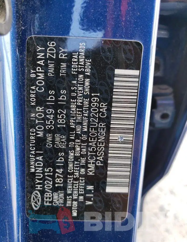 KMHCT5AE0FU220991 Photo# 12