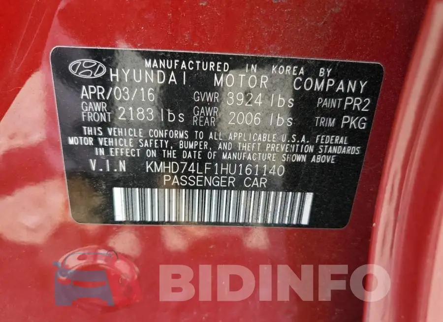 KMHD74LF1HU161140 Photo# 12