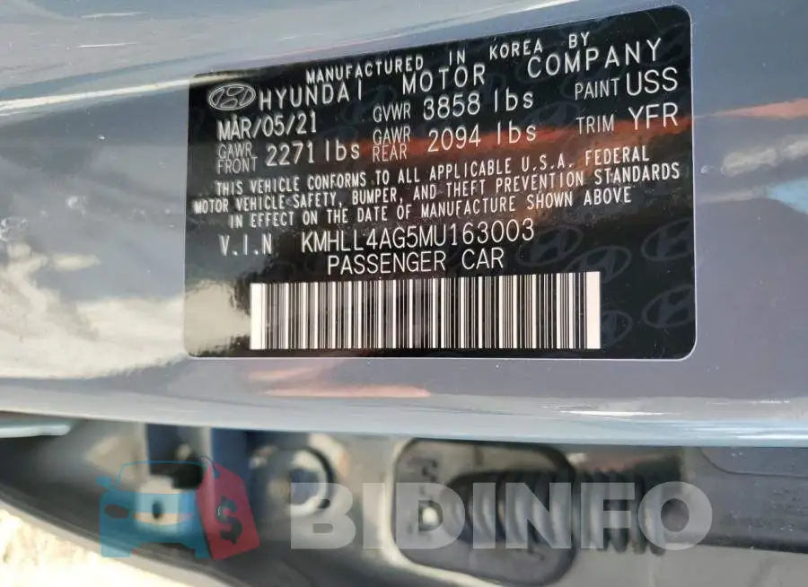 KMHLL4AG5MU163003 Photo# 12