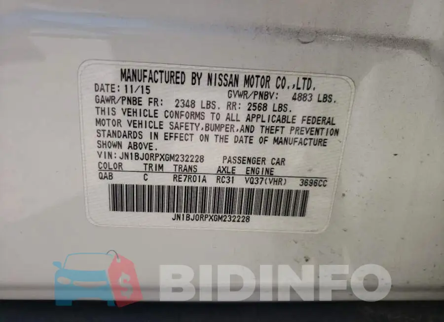 JN1BJDRPXGM232228 Photo# 14