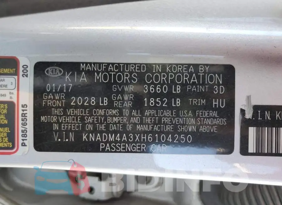 KNADM4A3XH6104250 Photo# 12