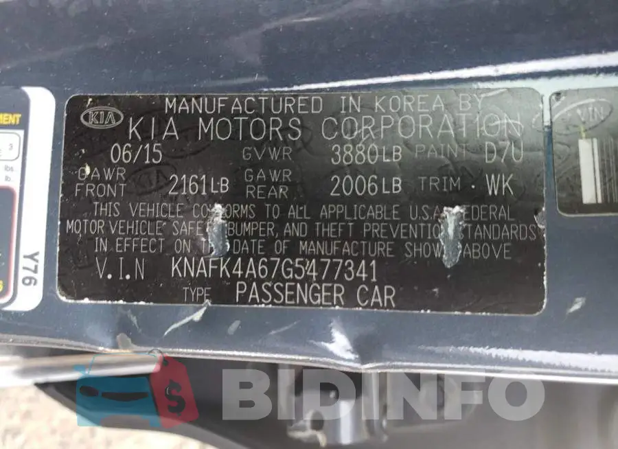 KNAFK4A67G5477341 Photo# 12
