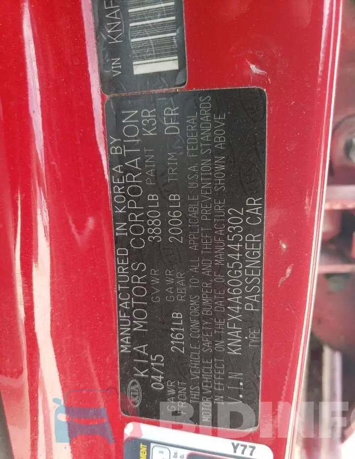 KNAFX4A60G5445302 Photo# 12