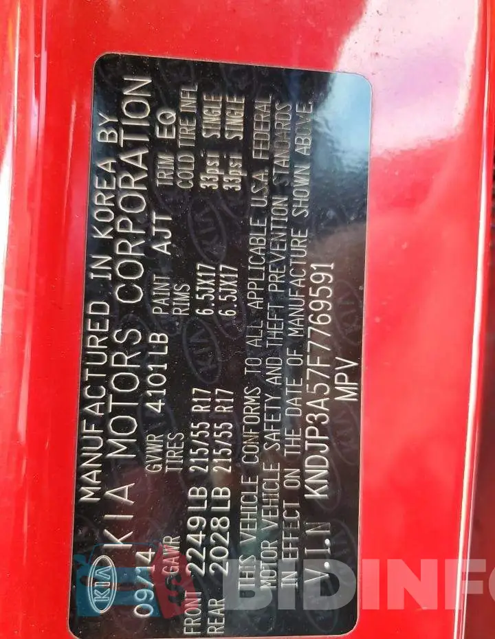 KNDJP3A57F7769591 Photo# 13