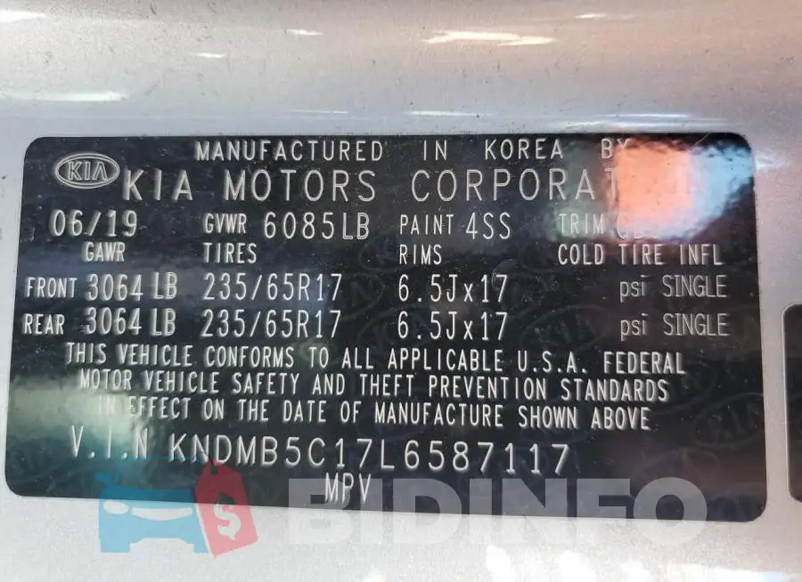 KNDMB5C17L6587117 Photo# 13