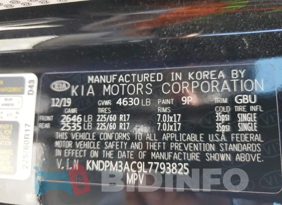 KNDPM3AC9L7793825 Photo# 13