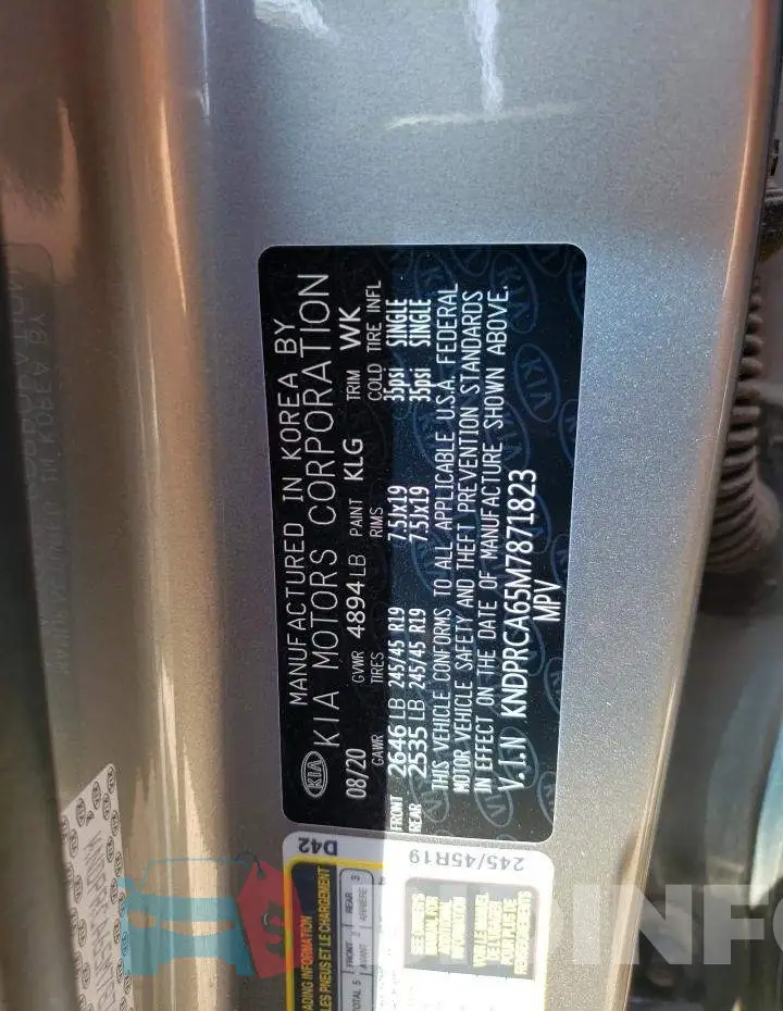 KNDPRCA65M7871823 Photo# 12