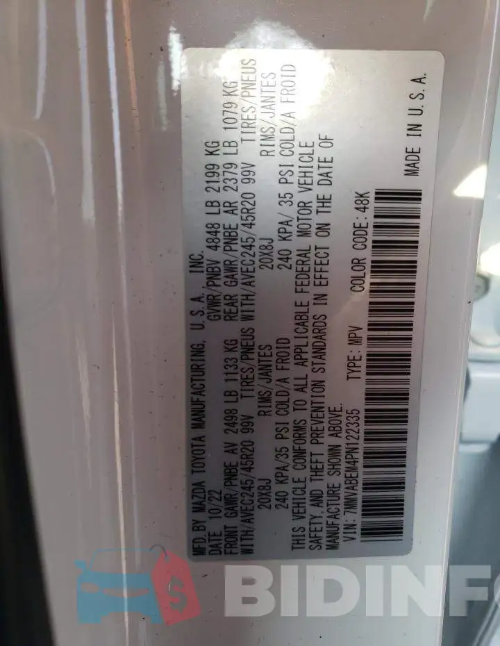 7MMVABEM4PN122335 Photo# 13
