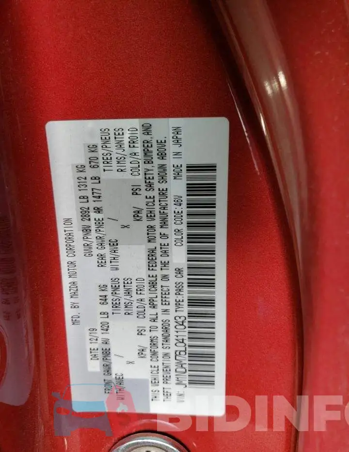 JM1NDAM76L0411043 Photo# 12