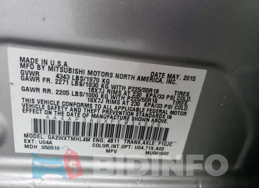 4A4AP3AUXFE034826 Photo# 13