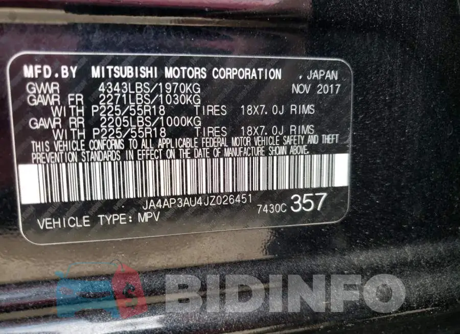 JA4AP3AU4JZ026451 Photo# 13