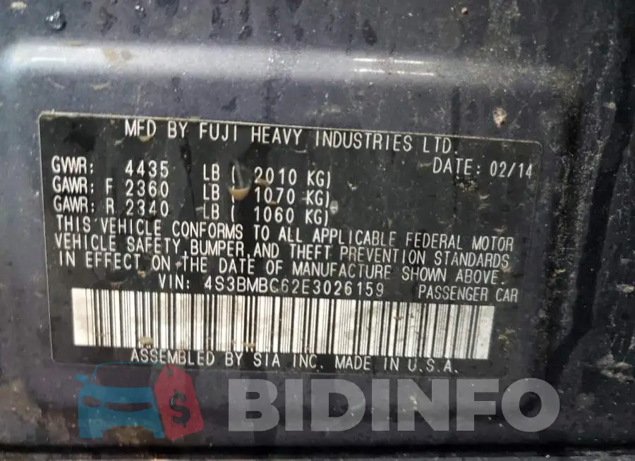 4S3BMBC62E3026159 Photo# 12