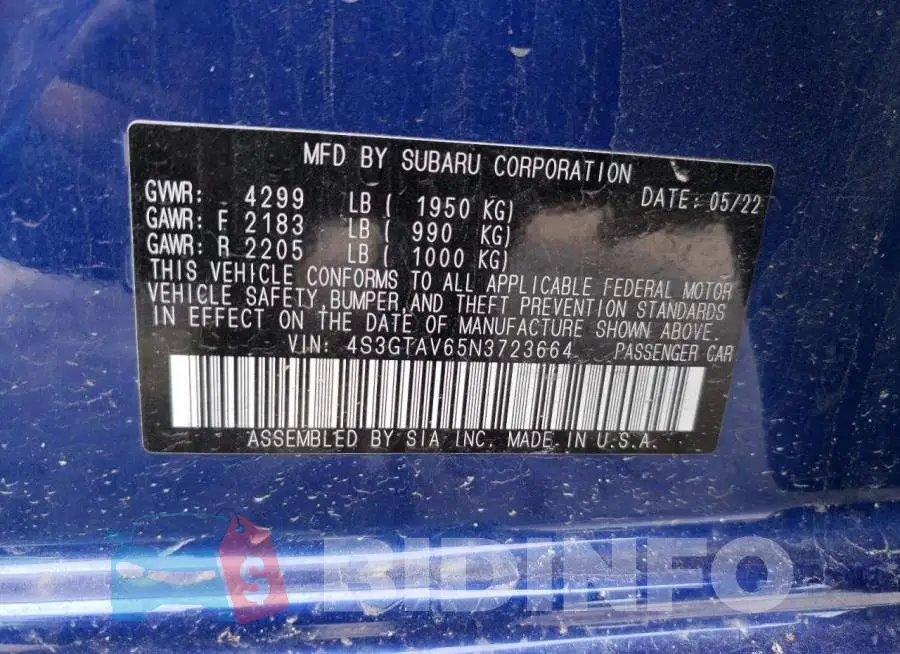 4S3GTAV65N3723664 Photo# 13