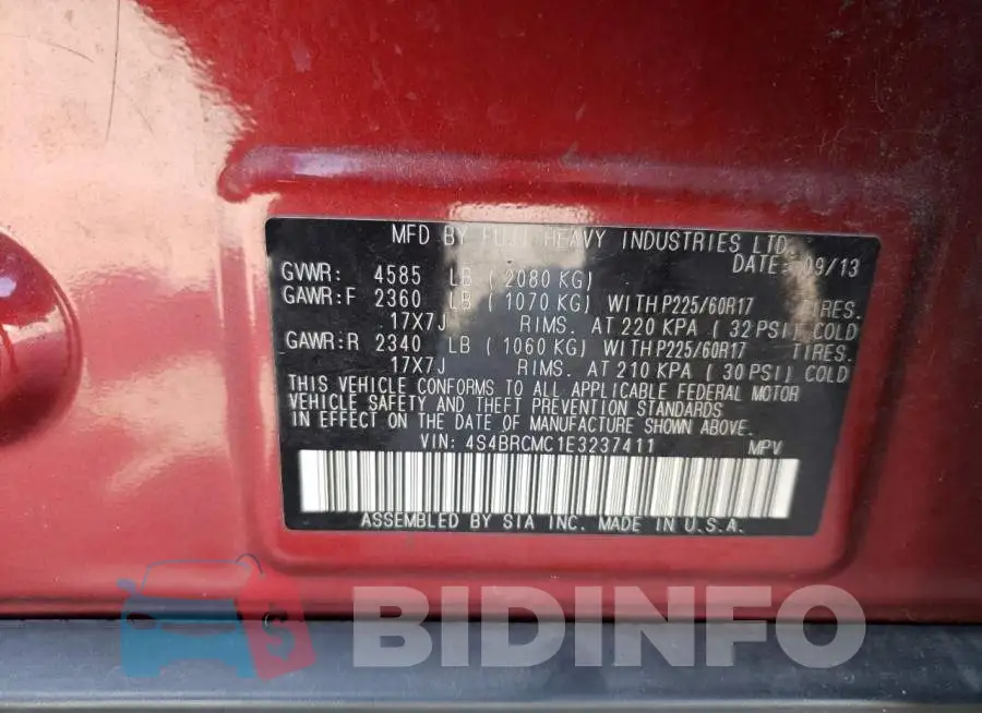 4S4BRCMC1E3237411 Photo# 14