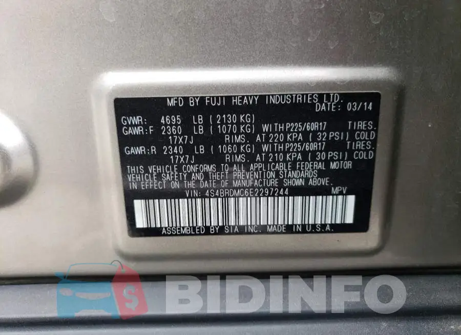 4S4BRDMC6E2297244 Photo# 12