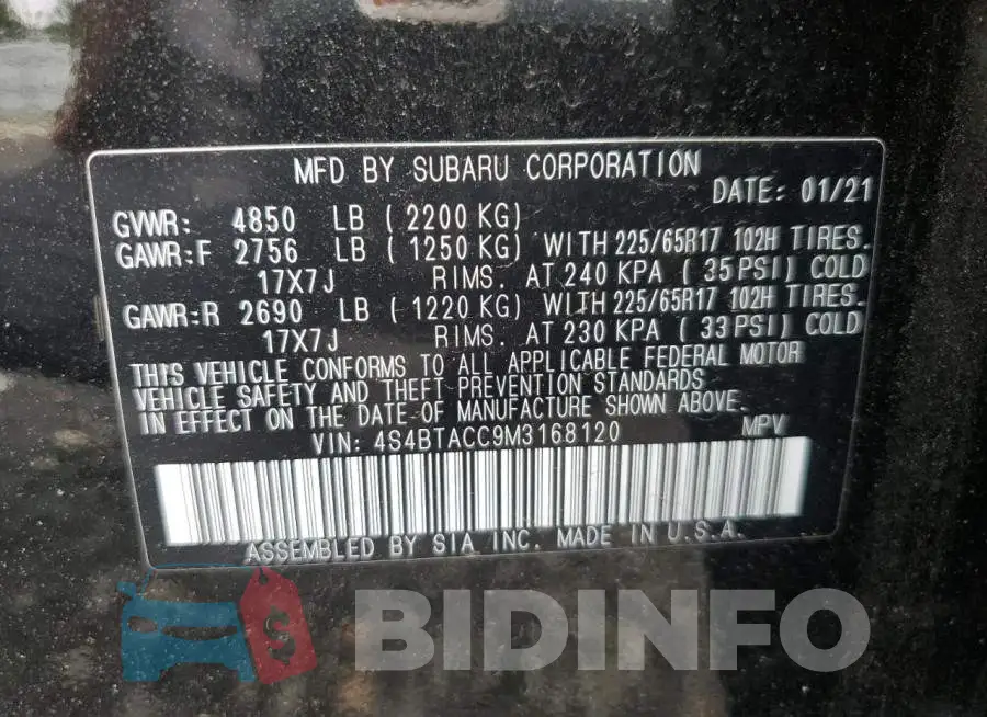 4S4BTACC9M3168120 Photo# 13