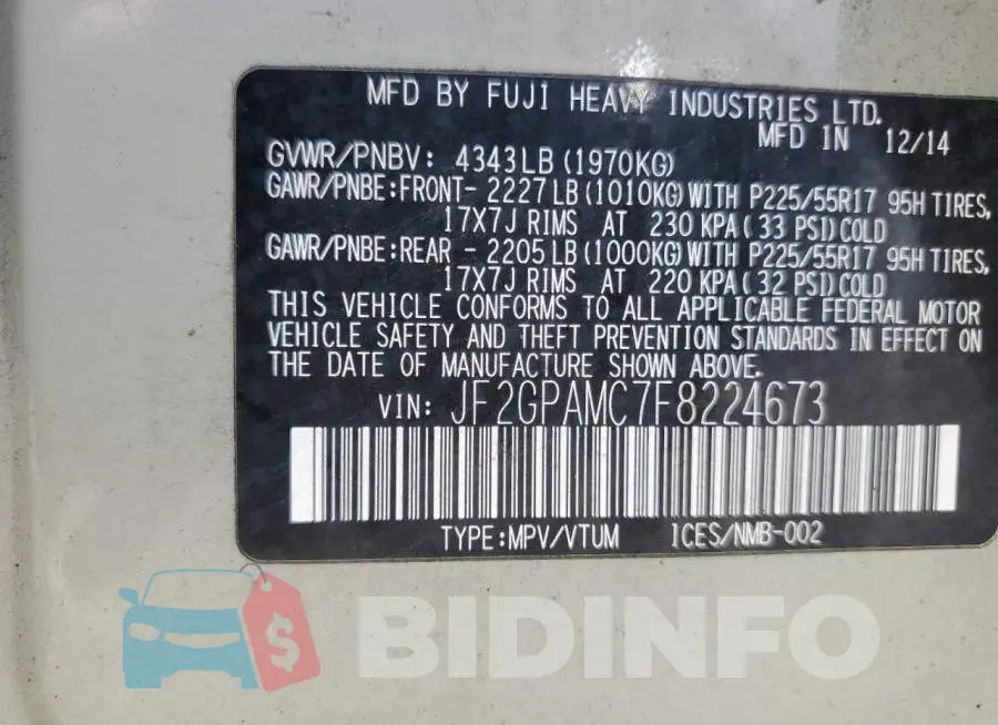 JF2GPAMC7F8224673 Photo# 13