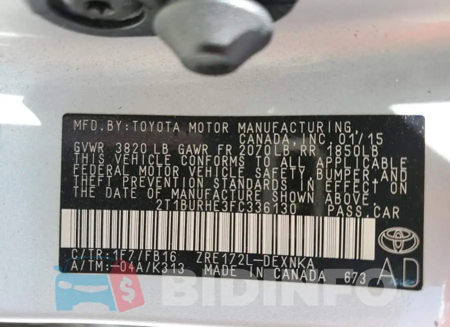 2T1BURHE3FC336130 Photo# 12