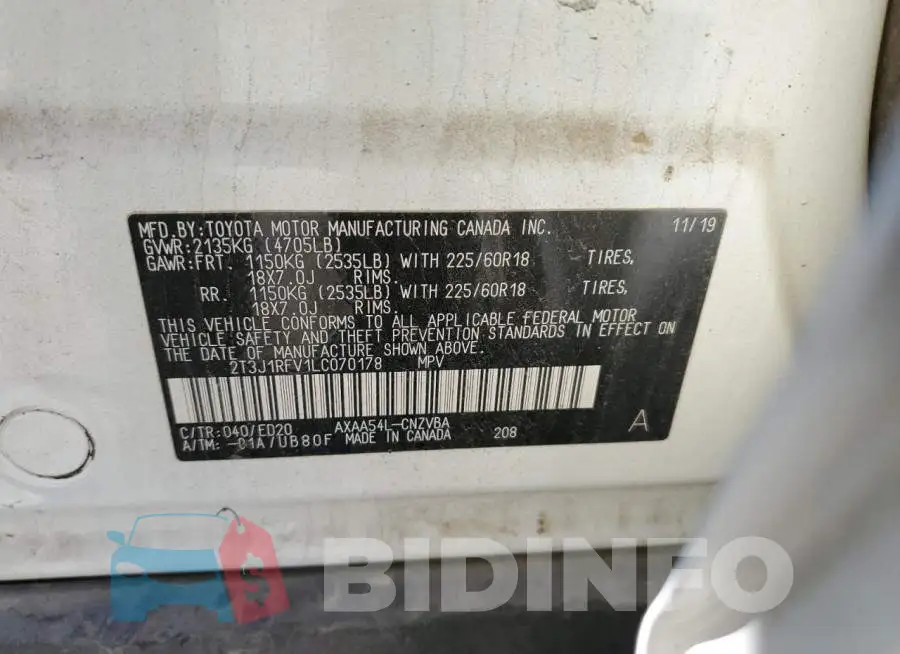 2T3J1RFV1LC070178 Photo# 14
