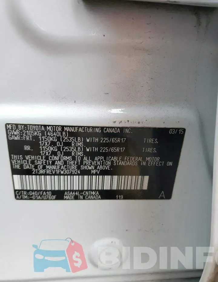 2T3RFREV1FW307924 Photo# 13