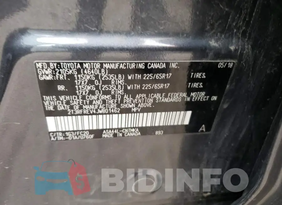 2T3RFREV4JW801462 Photo# 13